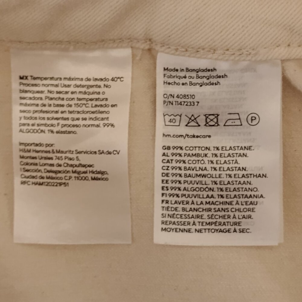 H&M Cream Lace Up Straight High Jeans - 16 - Picture 11 of 12